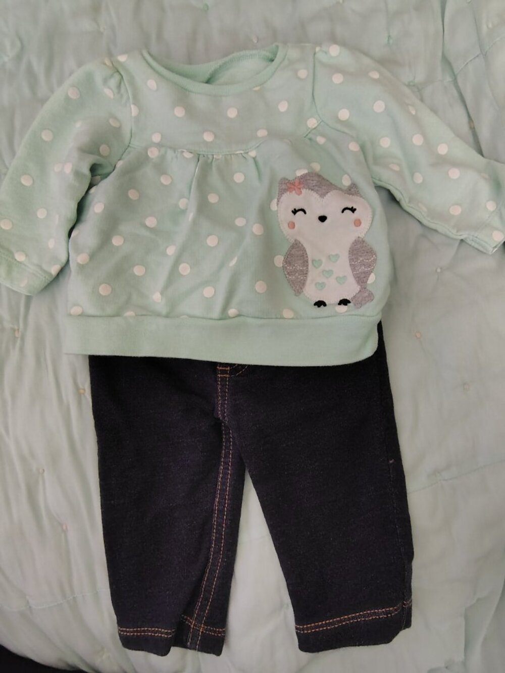 Carter's Baby Girl Outfit Long Sleeve Sweater & Jeggings Size 3 Months